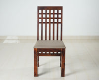 Oslo Solid Wood 4 Seater Square Dining Table Set with 4 Chair for Dining Room - Dining Set - Furniselan - Rosewood-Fine-Finish