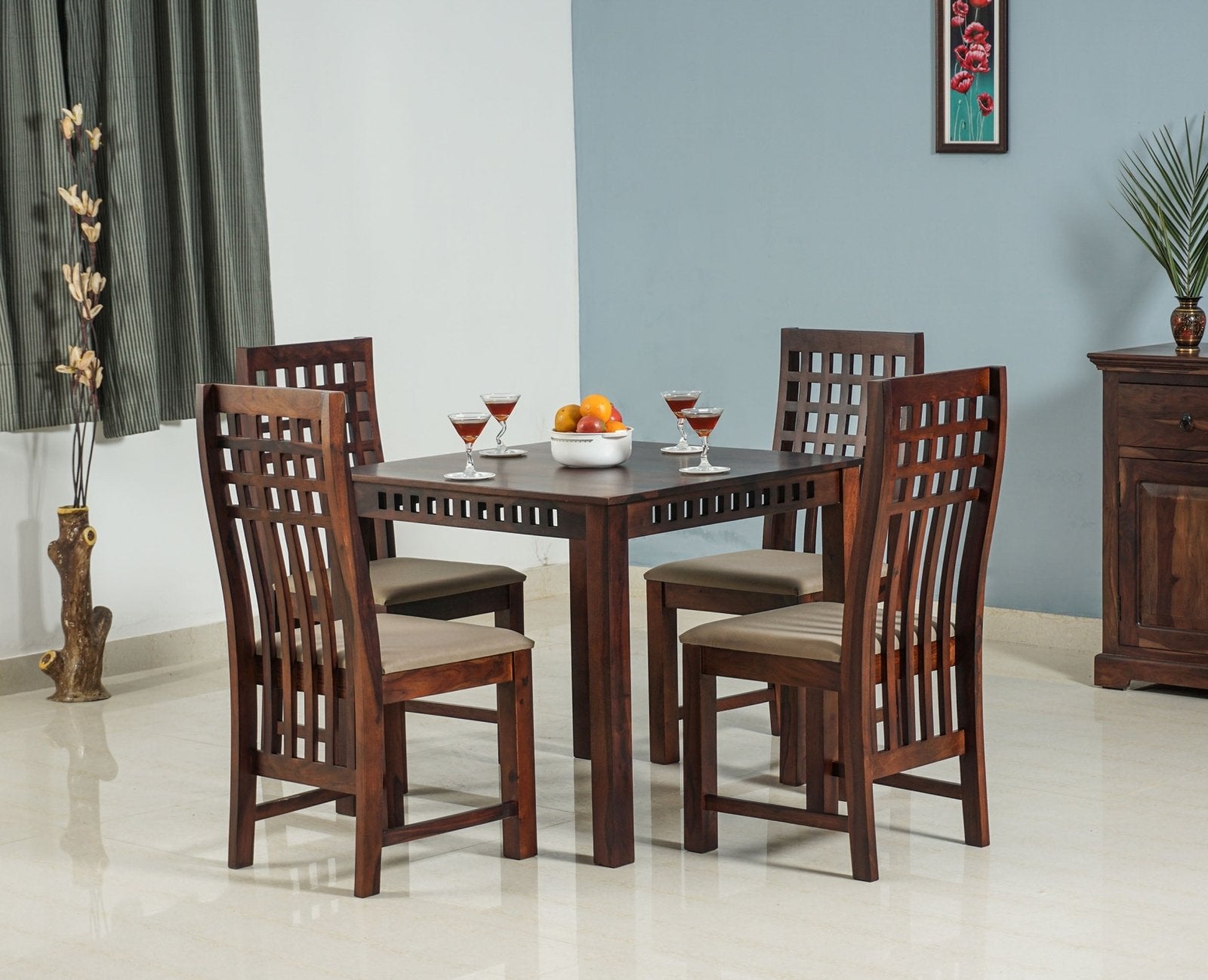 Wooden Square Dining Table Compact Square Wooden Dining Table 4 8