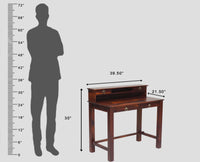 Oslo Solid Wood Study Table with Four Drawer - Study Table - Furniselan - Maple-Finish