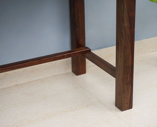 Oslo Solid Wood Study Table with Four Drawer - Study Table - Furniselan - Teak-Finish