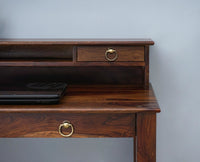 Oslo Solid Wood Study Table with Four Drawer - Study Table - Furniselan - Teak-Finish