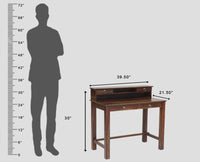 Oslo Solid Wood Study Table with Four Drawer - Study Table - Furniselan - Teak-Finish