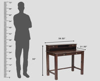Oslo Solid Wood Study Table with Four Drawer - Study Table - Furniselan - Grey-Finish