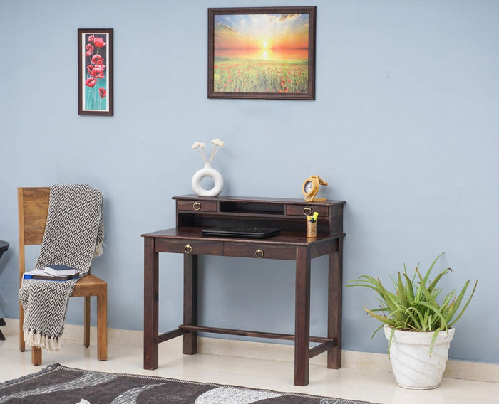 Oslo Solid Wood Study Table with Four Drawer - Study Table - Furniselan