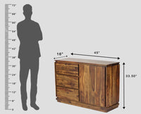 Panama Sheesham Wood Three Drawer one Door Sidebaord - Sideboard - Furniselan