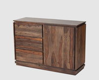 Panama Sheesham Wood Three Drawer one Door Sidebaord - Sideboard - Furniselan