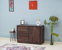 Panama Sheesham Wood Three Drawer one Door Sidebaord - Sideboard - Furniselan