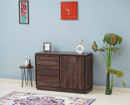 Panama Sheesham Wood Three Drawer one Door Sidebaord - Sideboard - Furniselan