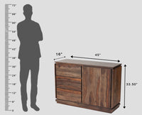 Panama Sheesham Wood Three Drawer one Door Sidebaord - Sideboard - Furniselan
