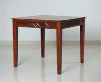 Perth Solid Wood 4 Seater Square Dining Table Set with 4 Chair for Dining Room - Dining Set - Furniselan - Maple-Finish