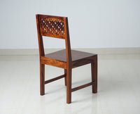 Perth Solid Wood 4 Seater Square Dining Table Set with 4 Chair for Dining Room - Dining Set - Furniselan - Maple-Finish