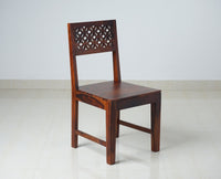 Perth Solid Wood 6 Seater Square Dining Table Set with 6 Chair for Dining Room - Dining Set - Furniselan - Maple-Finish