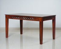 Perth Solid Wood 6 Seater Square Dining Table Set with 6 Chair for Dining Room - Dining Set - Furniselan - Maple-Finish