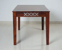 Perth Solid Wood 6 Seater Square Dining Table Set with 6 Chair for Dining Room - Dining Set - Furniselan - Maple-Finish