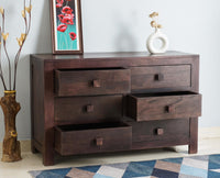 Portugal Solid Wood 6 Drawer Chest of Drawer - Chest of Drawer - Furniselan - Grey-Finish