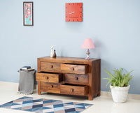 Portugal Solid Wood 6 Drawer Chest of Drawer - Chest of Drawer - Furniselan - Dark-Brown-Finish