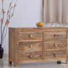 Portugal Solid Wood 6 Drawer Chest of Drawer - Chest of Drawer -Furniselan - Natural-Mango-Finish