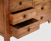 Portugal Solid Wood 6 Drawer Chest of Drawer - Chest of Drawer - Furniselan - Dark-Brown-Finish