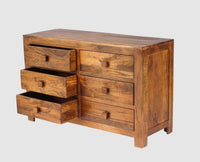 Portugal Solid Wood 6 Drawer Chest of Drawer - Chest of Drawer - Furniselan - Dark-Brown-Finish
