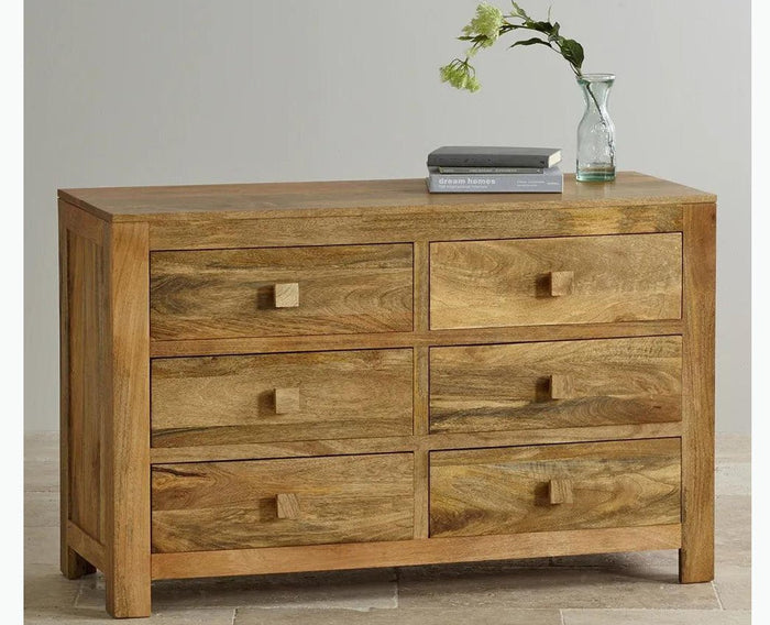 Portugal Solid Wood 6 Drawer Chest of Drawer - Chest of Drawer - Furniselan