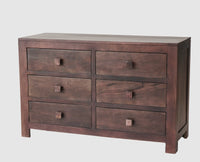 Portugal Solid Wood 6 Drawer Chest of Drawer - Chest of Drawer - Furniselan - Grey-Finish