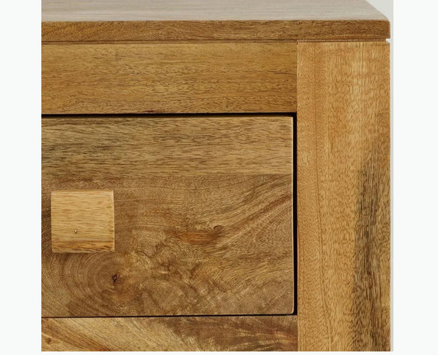 Portugal Solid Wood 6 Drawer Chest of Drawer - Chest of Drawer -Furniselan - Natural-Mango-Finish