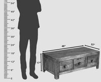Portugal Solid Wood 6 Drawers Coffee Table - Coffee Table - Furniselan - Natural-Mango-Finish