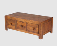 Portugal Solid Wood 6 Drawers Coffee Table - Coffee Table - Furniselan - Dark-Brown-Finish