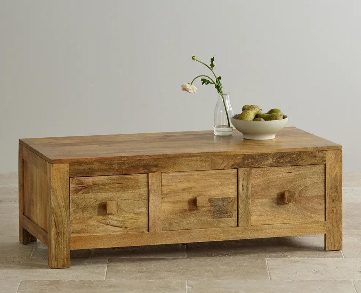 Buy Portugal Solid Wood 6 Drawers Coffee Table Online on Furniselan
