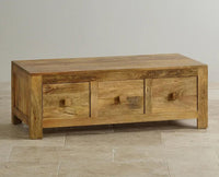 Portugal Solid Wood 6 Drawers Coffee Table - Coffee Table - Furniselan - Natural-Mango-Finish