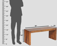 Portugal Solid Wood Coffee Table With Two Stool - Stools - Furniselan - Dark-Brown-Finish