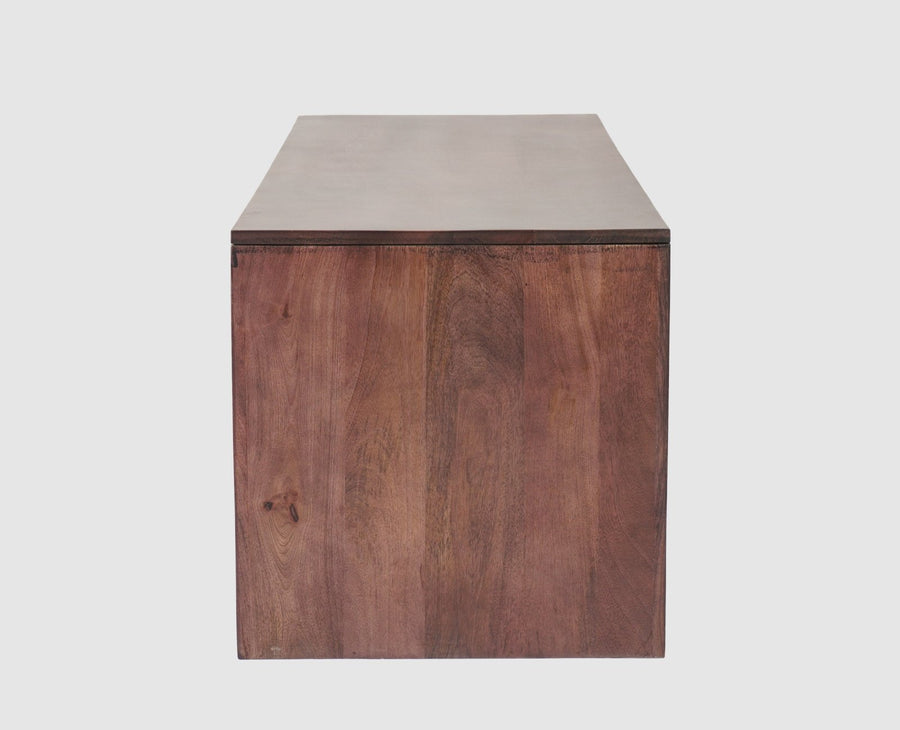 Portugal Solid Wood Coffee Table With Two Stool - Stools - Furniselan -  Grey-Finish