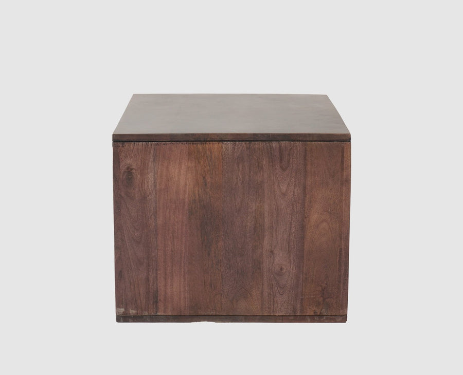 Portugal Solid Wood Coffee Table With Two Stool - Stools - Furniselan -  Grey-Finish