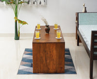 Portugal Solid Wood Coffee Table With Two Stool - Stools - Furniselan - Dark-Brown-Finish