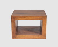Portugal Solid Wood Coffee Table With Two Stool - Stools - Furniselan - Dark-Brown-Finish
