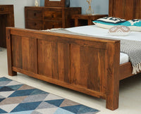 Portugal Solid Wood Queen Size Bed - King Size Bed - Furniselan-Dark-Brown-Finish