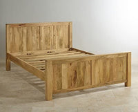 Portugal Solid Wood Queen Size Bed - King Size Bed - Furniselan-Natural-Mango-Finish