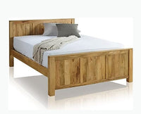 Portugal Solid Wood Queen Size Bed - King Size Bed - Furniselan-Natural-Mango-Finish