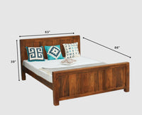 Portugal Solid Wood Queen Size Bed - King Size Bed - Furniselan-Dark-Brown-Finish
