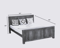 Portugal Solid Wood Queen Size Bed - King Size Bed - Furniselan-Natural-Mango-Finish