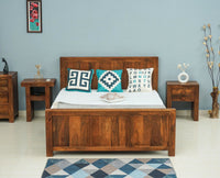 Portugal Solid Wood Queen Size Bed - King Size Bed - Furniselan-Dark-Brown-Finish