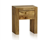 Portugal Solid Wood Two Drawer Bedside Table - Bedside Table - Furniselan-Natural-Mango-Finish