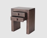 Portugal Solid Wood Two Drawer Bedside Table - Bedside Table - Furniselan-Grey-Finish