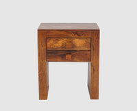Portugal Solid Wood Two Drawer Bedside Table - Bedside Table - Furniselan-Dark-Brown-Finish