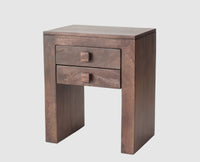Portugal Solid Wood Two Drawer Bedside Table - Bedside Table - Furniselan-Grey-Finish