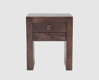 Portugal Solid Wood Two Drawer Bedside Table - Bedside Table - Furniselan-Grey-Finish