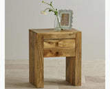 Portugal Solid Wood Two Drawer Bedside Table - Bedside Table - Furniselan-Natural-Mango-Finish