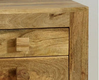Portugal Solid Wood Two Drawer Bedside Table - Bedside Table - Furniselan-Natural-Mango-Finish
