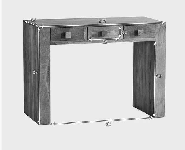 Portugal Solid Wood Two Drawer Console Table - Console Table - Furniselan - Natural-Mango-Finish