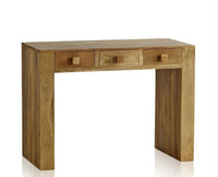 Portugal Solid Wood Two Drawer Console Table - Console Table - Furniselan - Natural-Mango-Finish
